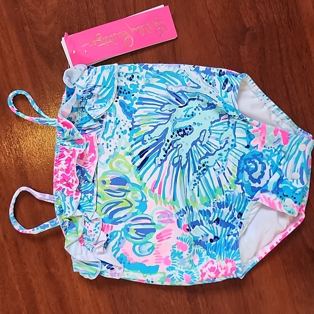 NWT Lilly Pulitzer Lydia Infant Swim, UPF 50 6-12 Month, Multi Sink or Swim